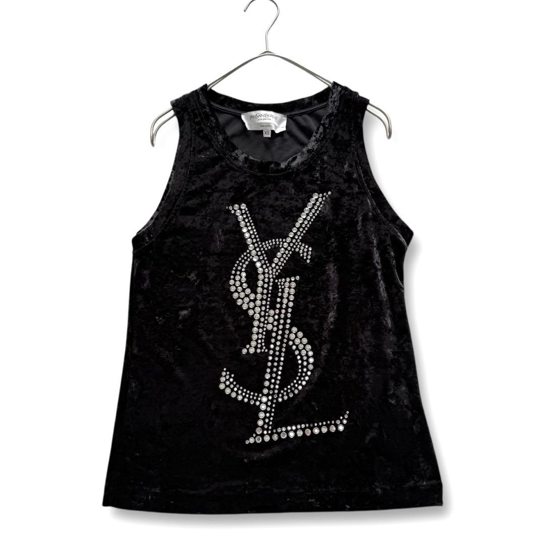 激レア★イヴサンローラン リヴゴーシュ YSL ベロア ビジュー タンクトップ