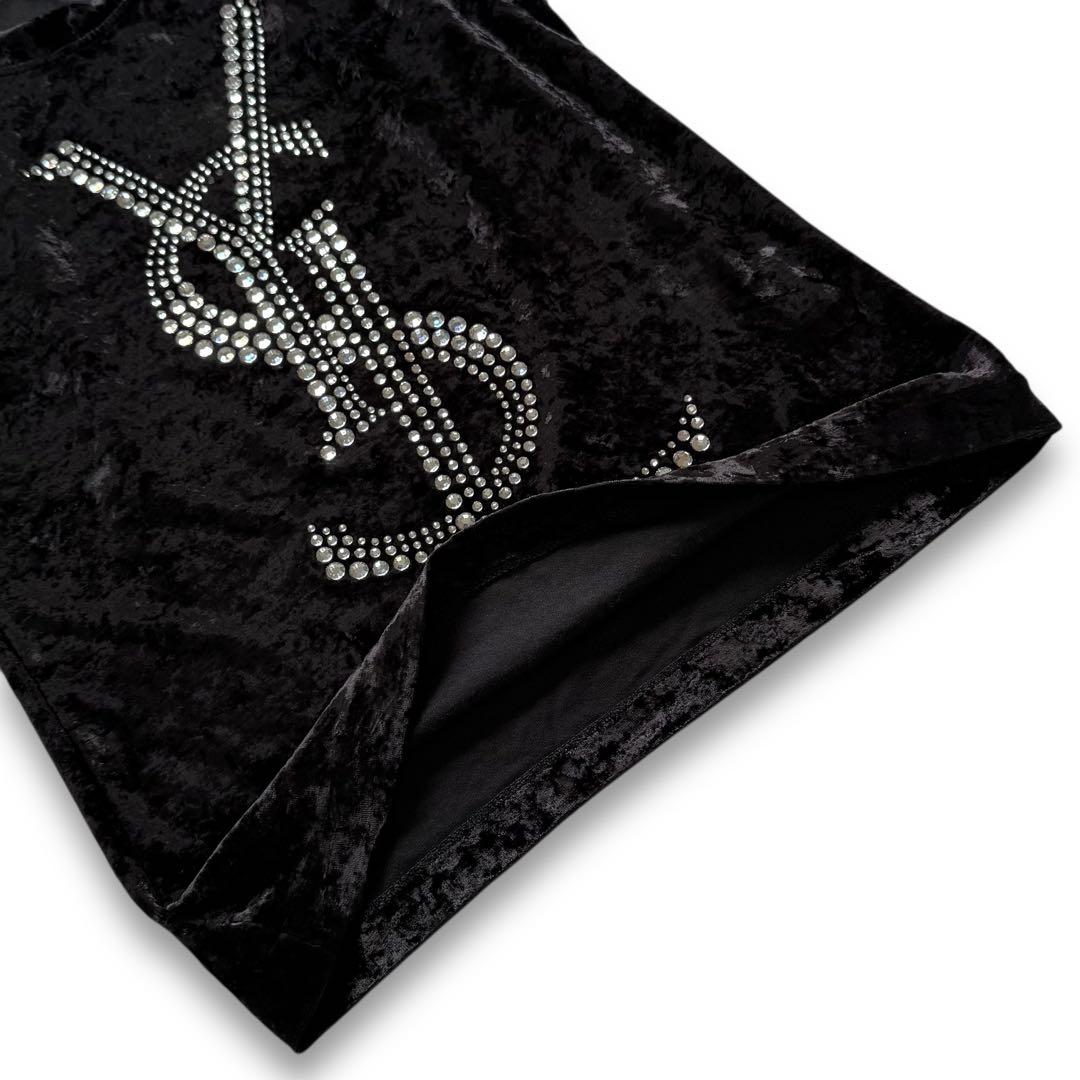 激レア★イヴサンローラン リヴゴーシュ YSL ベロア ビジュー タンクトップ