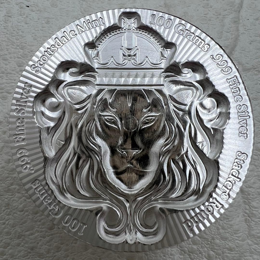 純銀 100g スコッツデールライオン　スタッカー