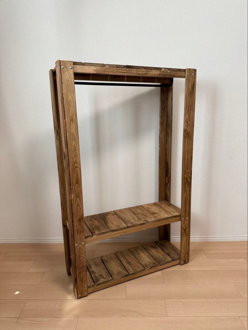 子供用　木製ハンガーラック ナチュラルスタイル　ハンドメイド　キッズ雑貨