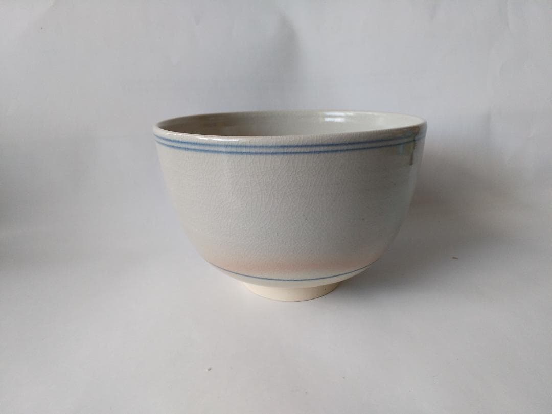 尾土焼 土居庄次 松竹梅ノ絵 茶碗 茶道具 共箱 共布 栞 新品 未使用 保管品