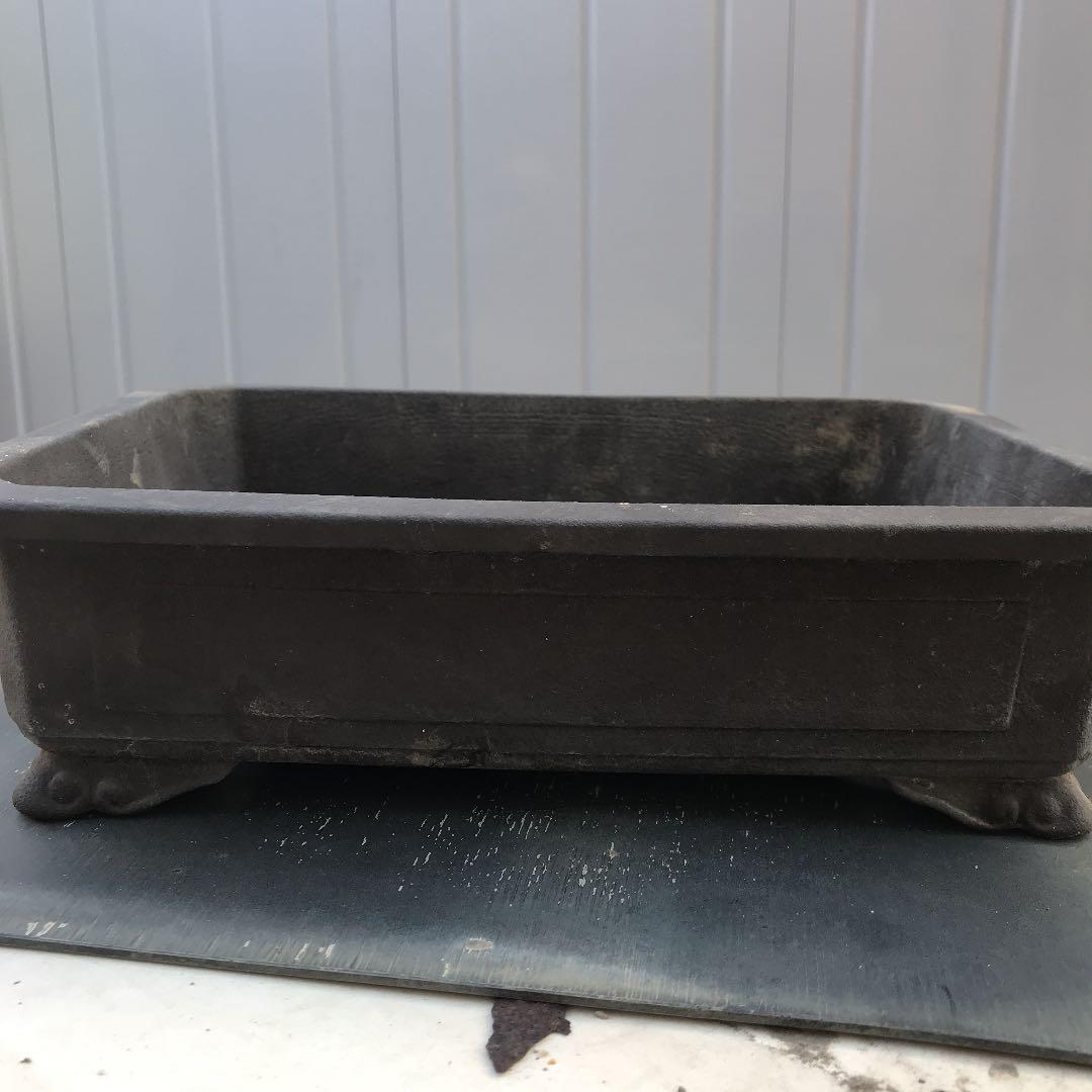 盆栽鉢　時代隅切り雲足長方鉢29.5x22x8盆栽鉢山野草サボテン寄せ植え植木鉢