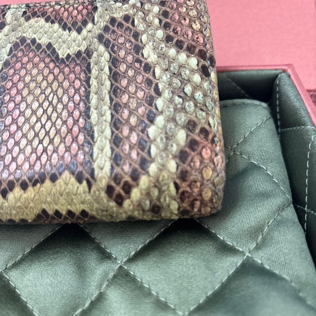 【箱付き】GUCCI GGマーモント パイソン 二つ折り財布