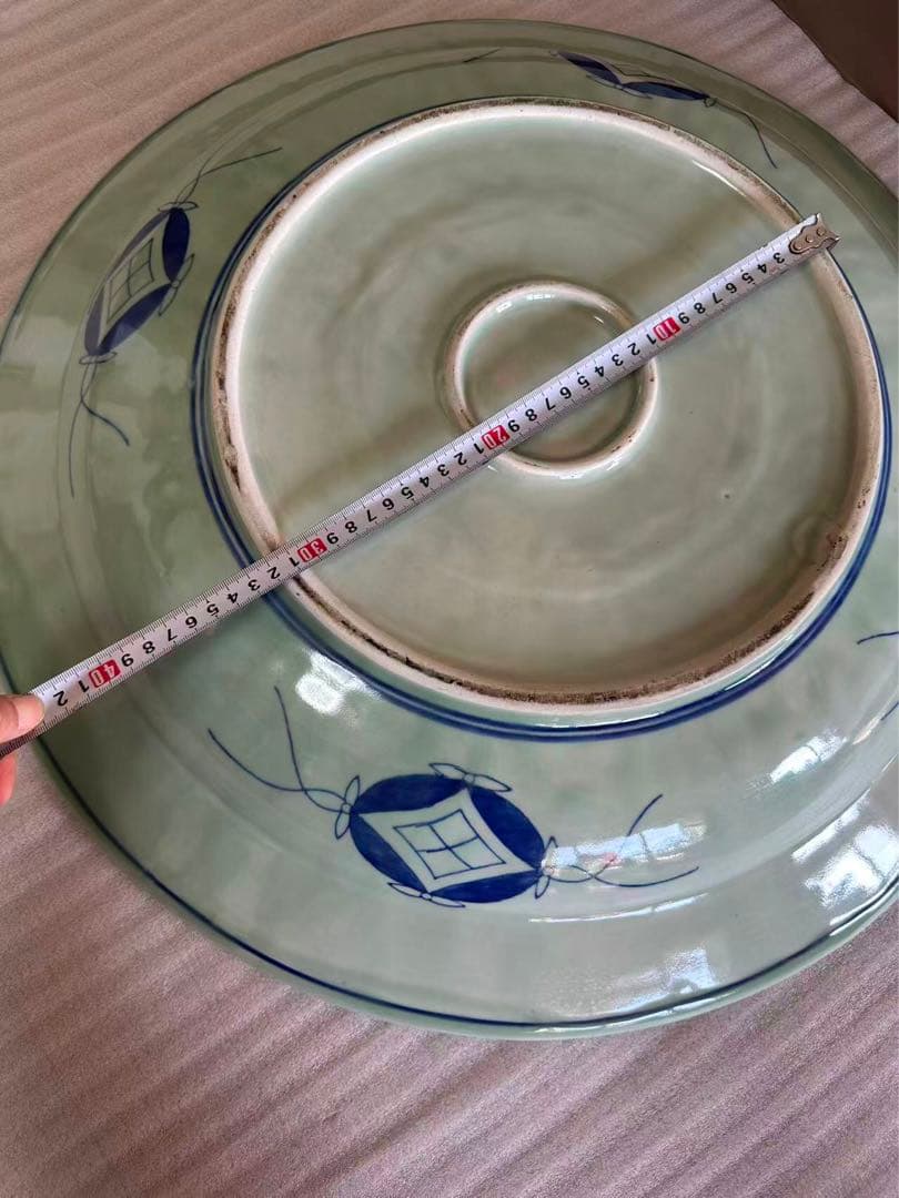 【希少】特大古伊万里　飾り皿　直径62cm　伊万里　古地図 染付　時代物　旧国名