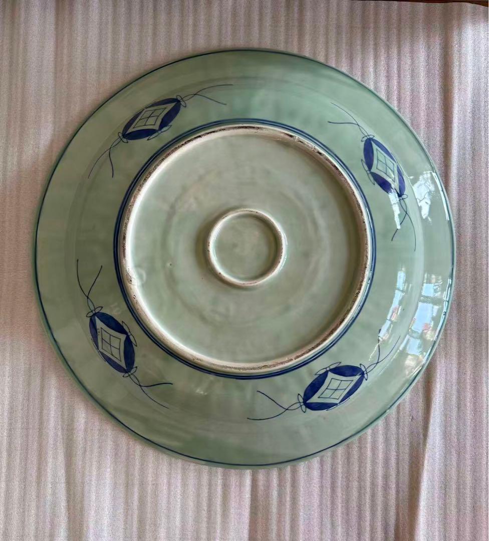 【希少】特大古伊万里　飾り皿　直径62cm　伊万里　古地図 染付　時代物　旧国名