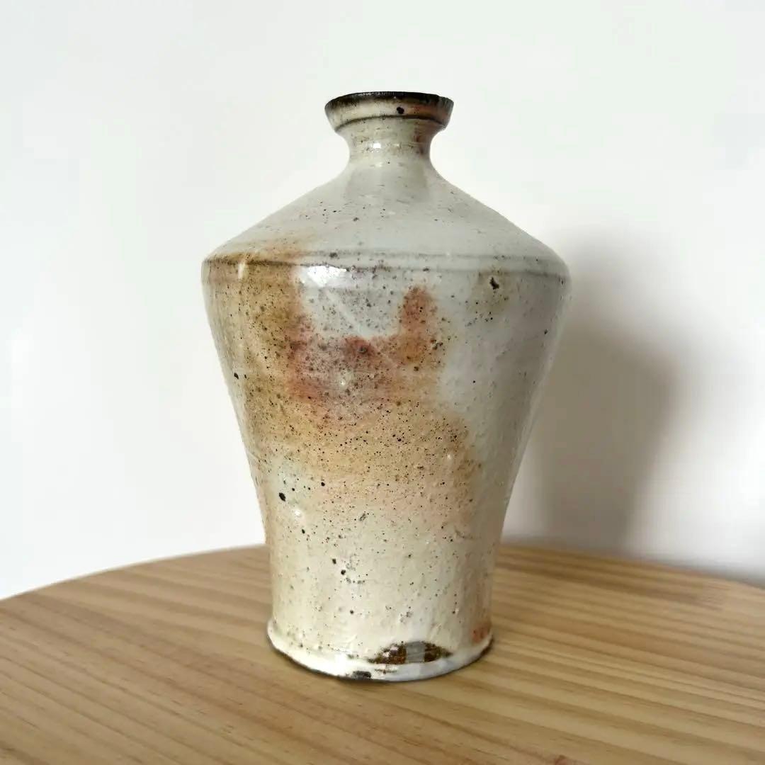 境道一 粉引 花入れ 花瓶