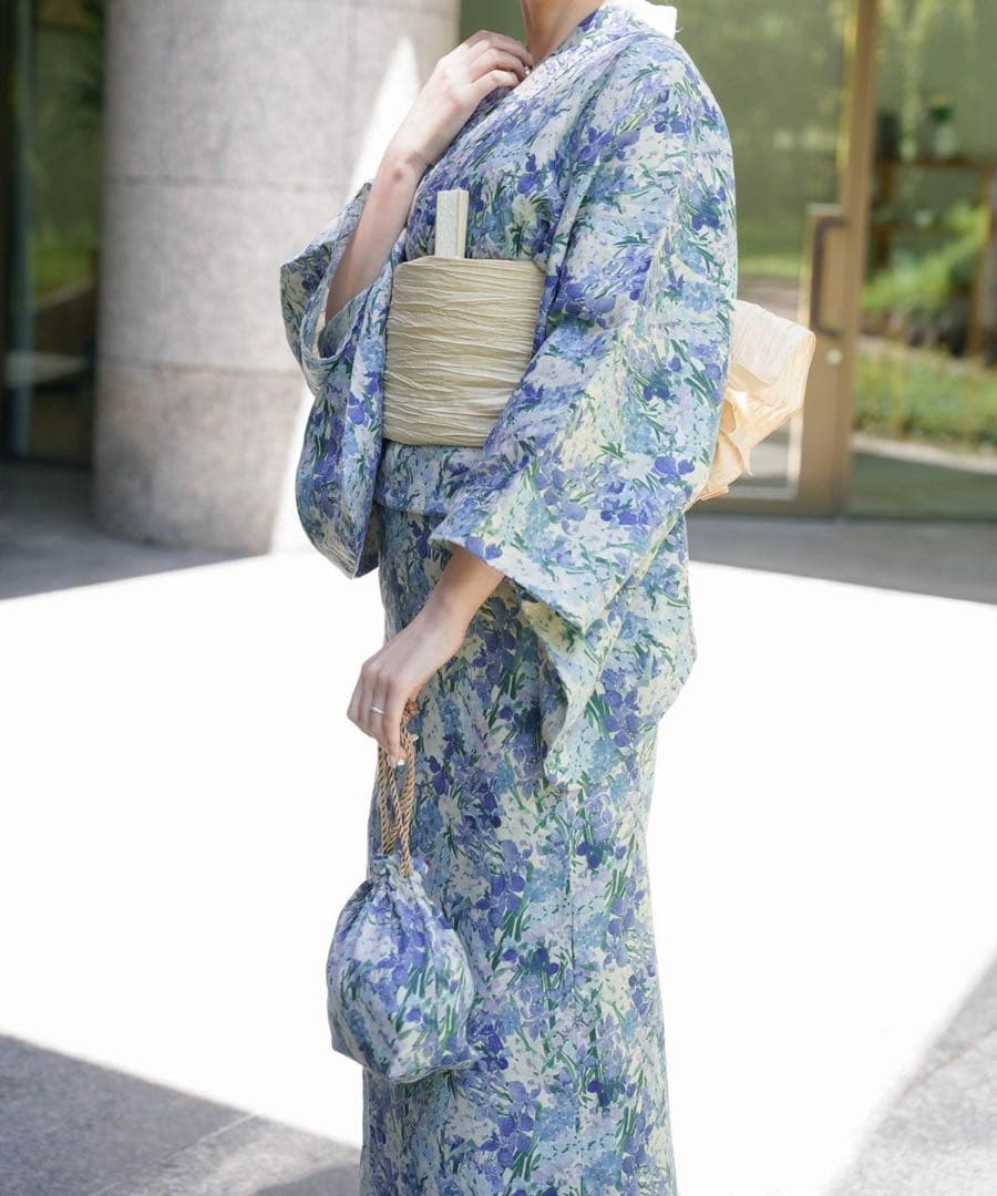 新品同様【定価2.6万】浴衣 兵児帯セットLiberty Fabric HUIT