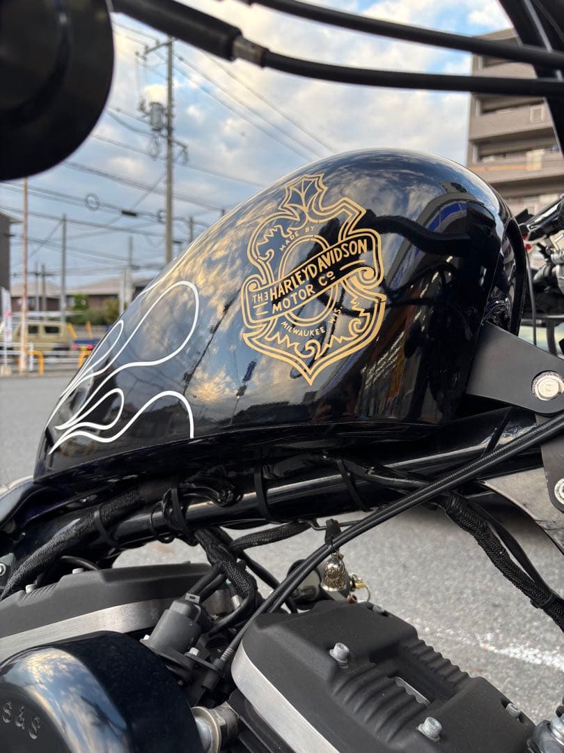 サイモン SIMON ハーレーダビッドソン タンク カバー ブラックフレイム