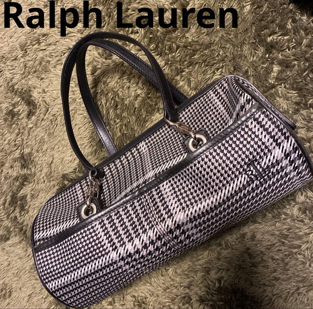 希少✨ラルフローレン 千鳥柄 ミニ ボストン ハンドバッグ ヴィンテージ