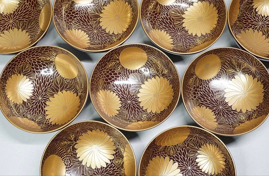 本漆器 金蒔絵　吸物椀 5点セット　茶懐石道具