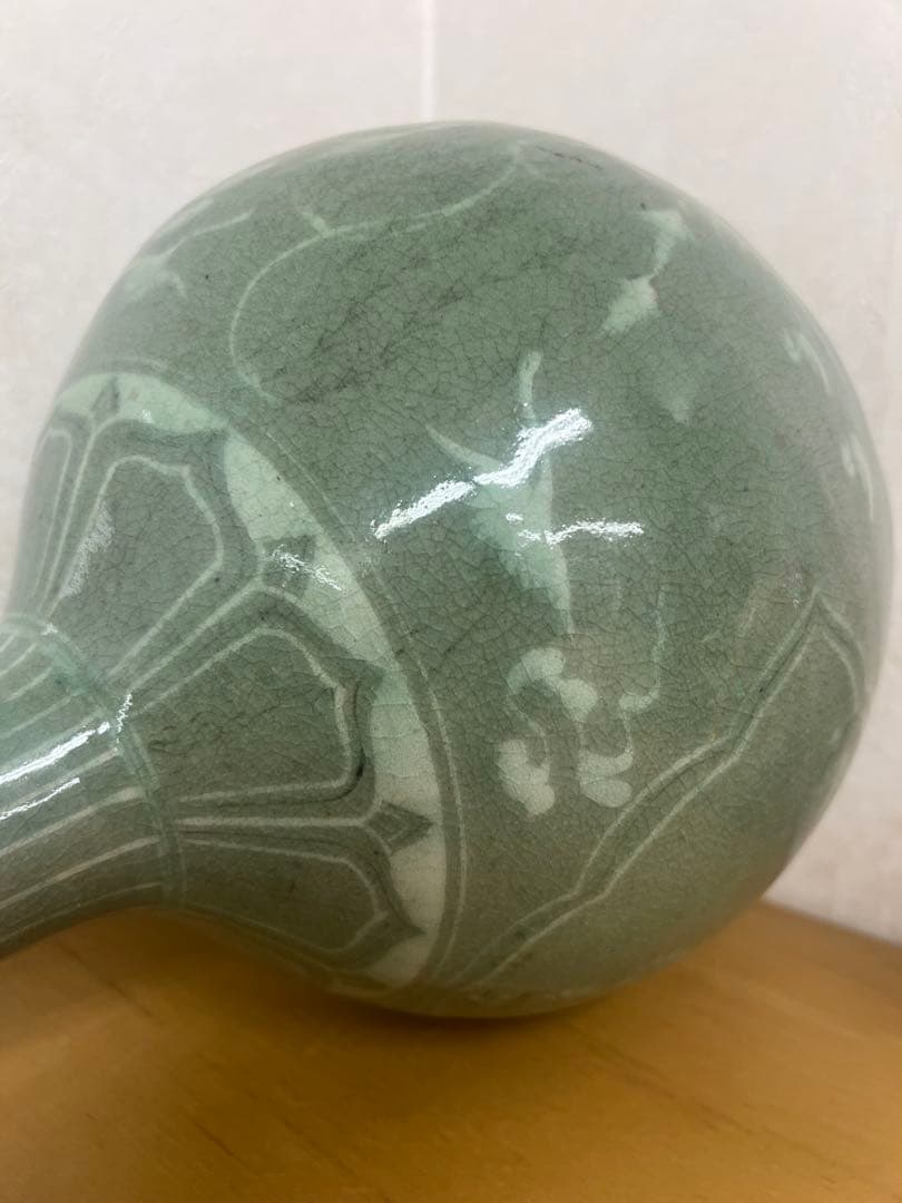 朝鮮李朝高麗天球瓶　古美術　唐物コレクション韓国骨董　アンティーク江戸　青磁