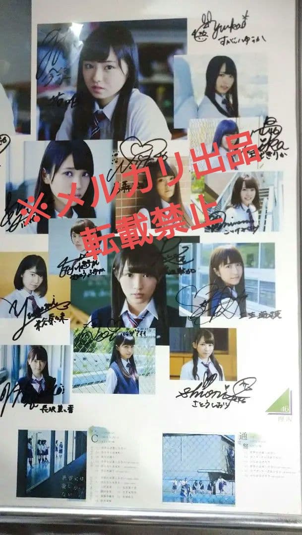 【希少】欅坂46「世界には愛しかない」メンバー全員直筆サイン入りポスター