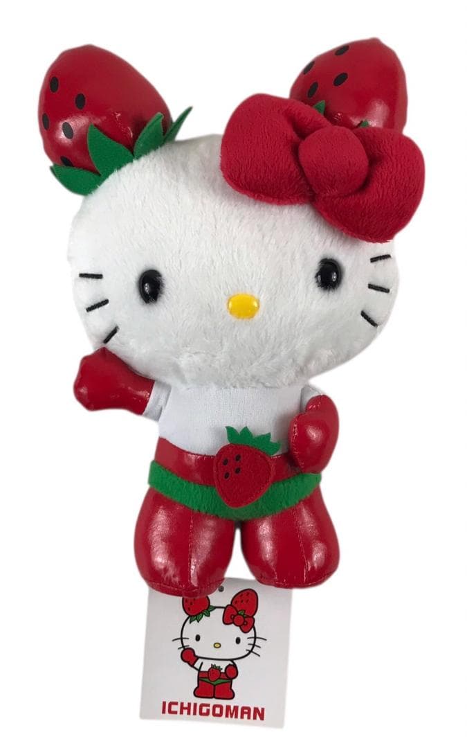 ★良品★ サンリオ ハローキティ イチゴマン ぬいぐるみ(タグ付き) 約24cm