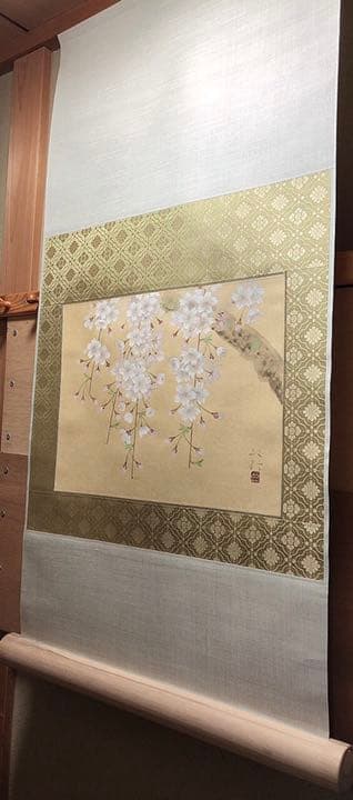 新春セール　桜花　掛軸　共箱あり　二重箱　アート　インテリア　桜 36
