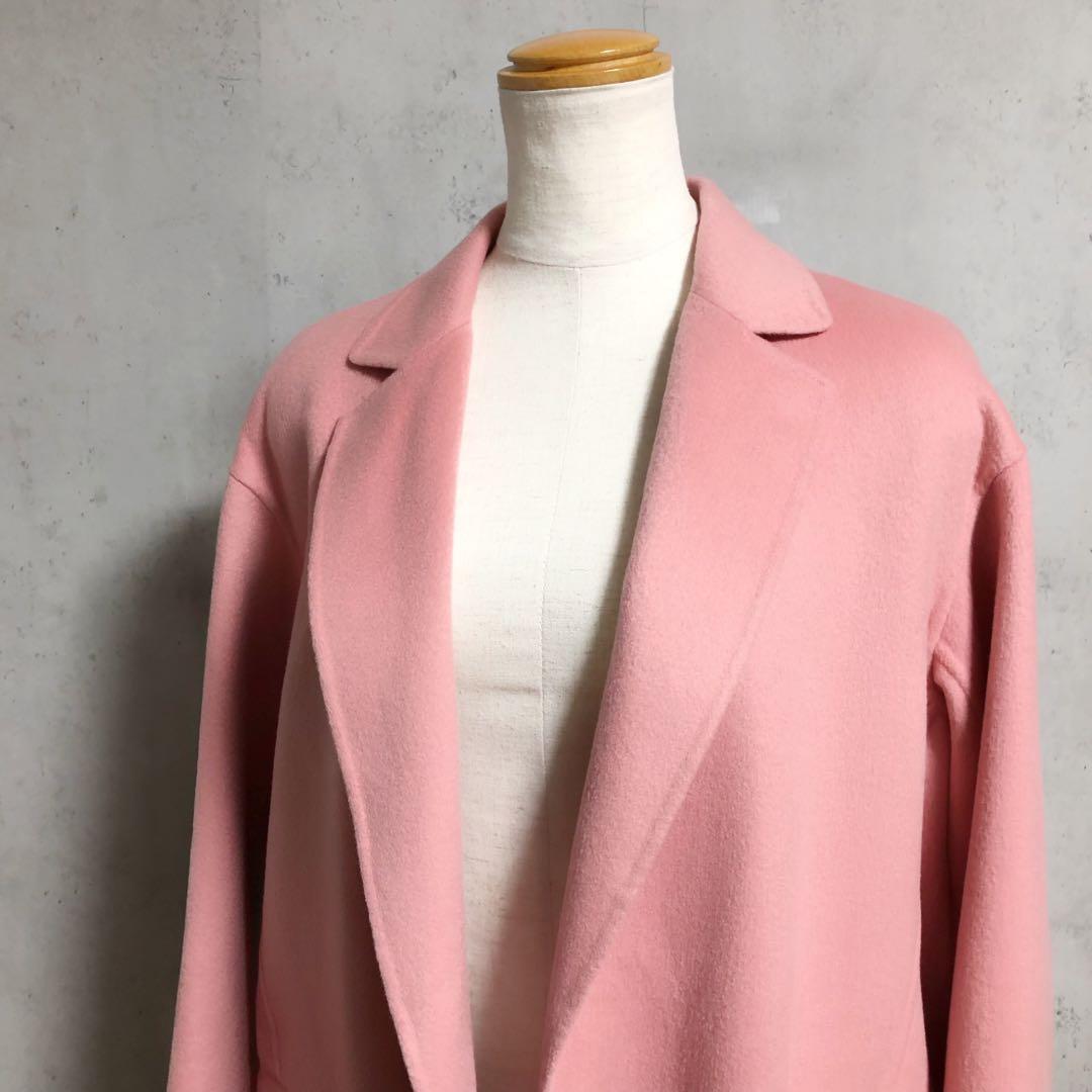 美品　CYCLAS シクラス　カシミヤ　ダブルフェイスリバーコート