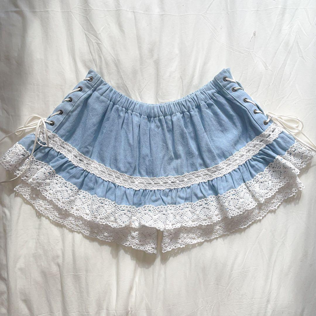 00s 希少 当時物 LIZLISA系 レースアップはしごレーススカパン