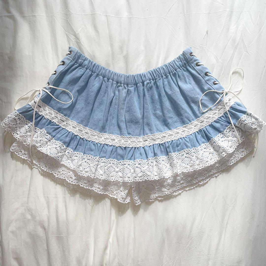 00s 希少 当時物 LIZLISA系 レースアップはしごレーススカパン