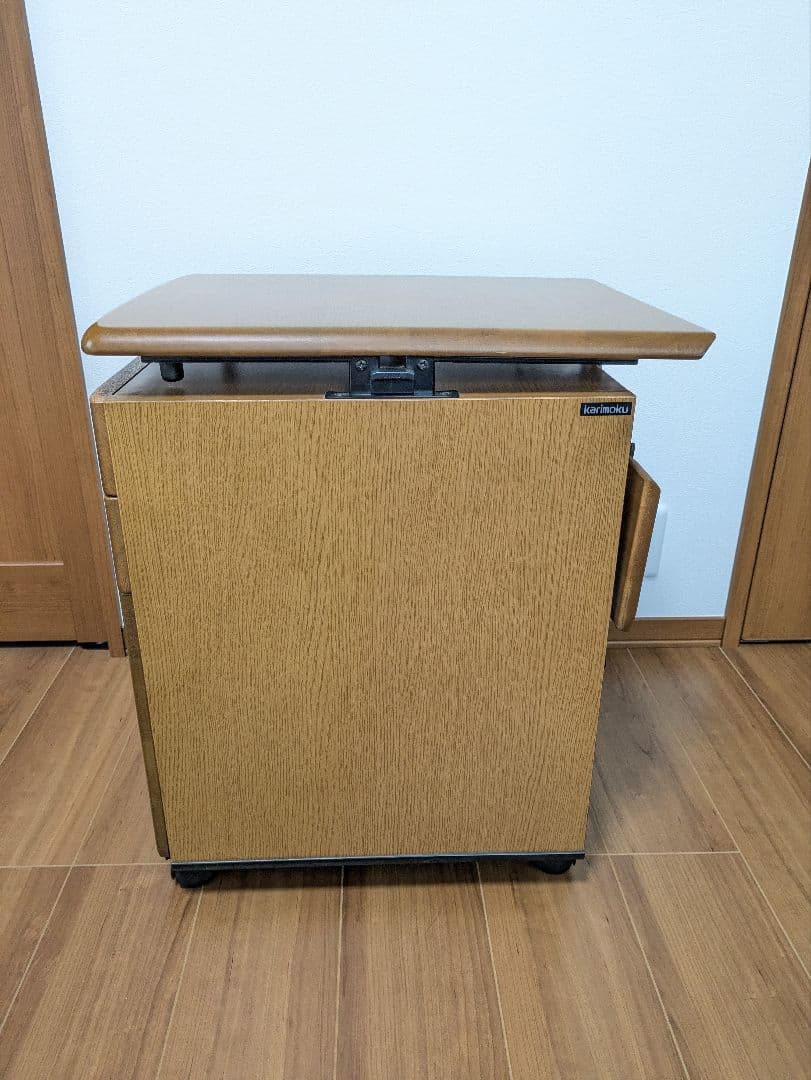 カリモク デスクワゴン 昇降式 バタフライ拡張天板