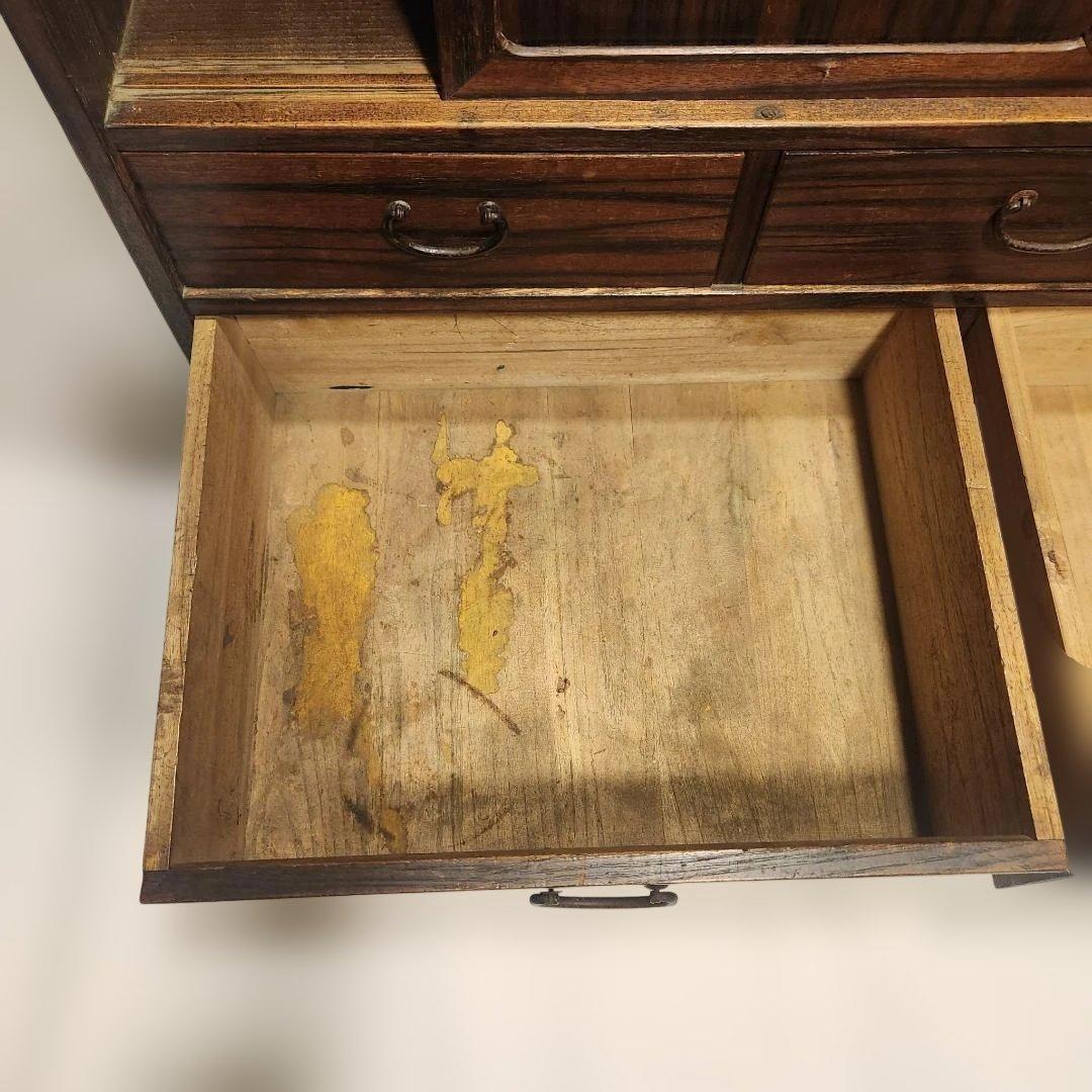 時代箪笥 茶箪笥 飾り棚 引戸 引出し 和家具 古民具 アンティーク 昭和レトロ