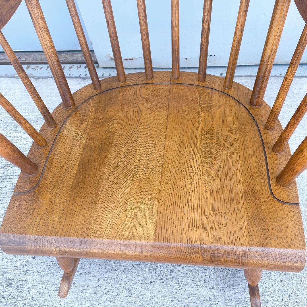 【美品送料込】飛騨産業 キツツキマーク アンティーク 木製ロッキングチェア①