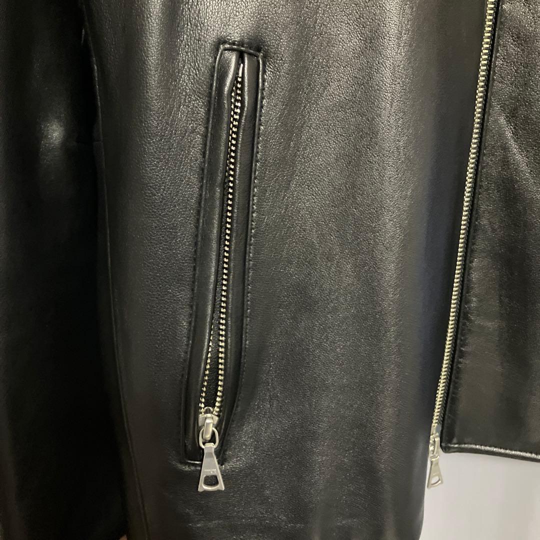 ビームス ハート　レザージャケット シングルライダース　羊革　黒　Lサイズ