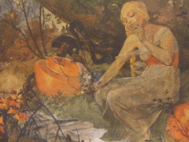 アルフォンス・ミュシャ、女占い師、希少な画集より、新品高級額