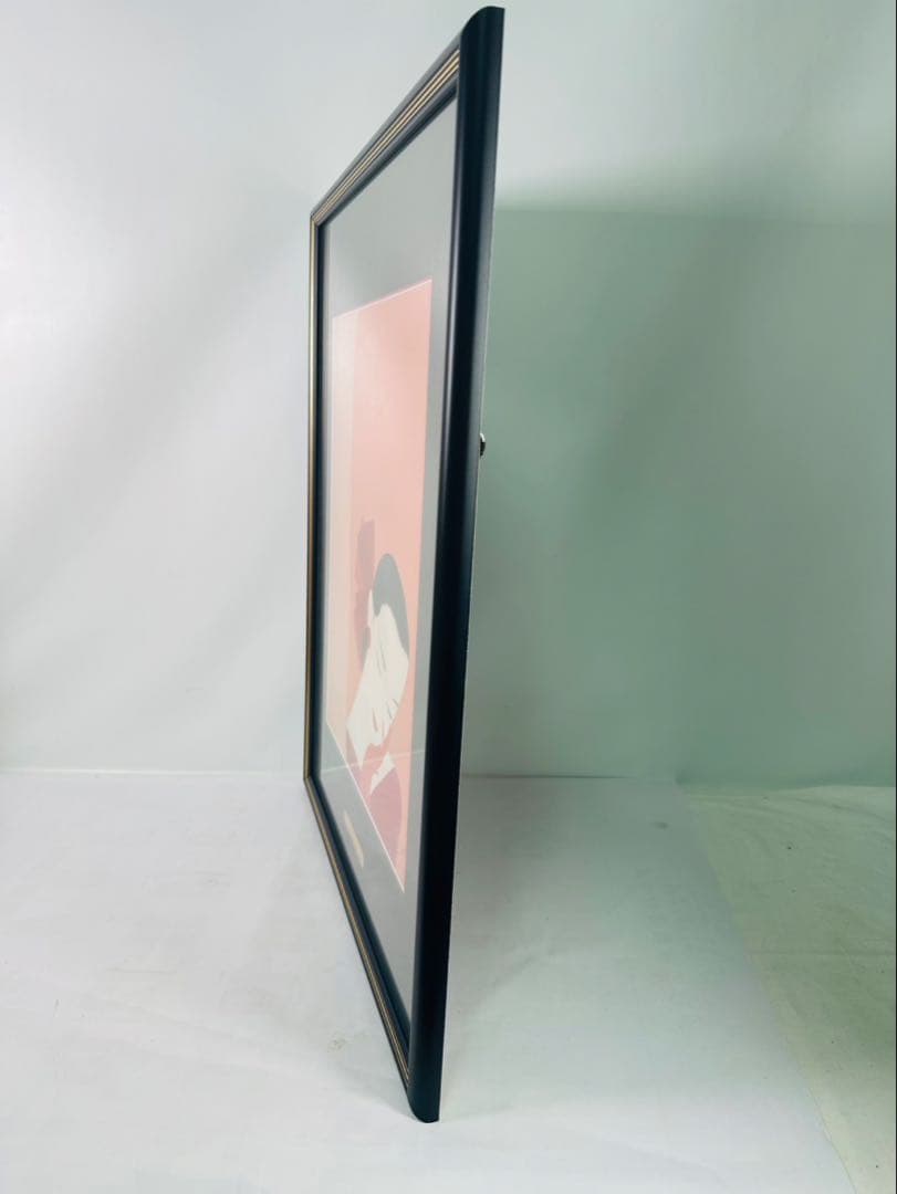 【希少品】鶴田一郎　マイファニーヴァレンタイン　　絵画　日本女性　額入り　年代物