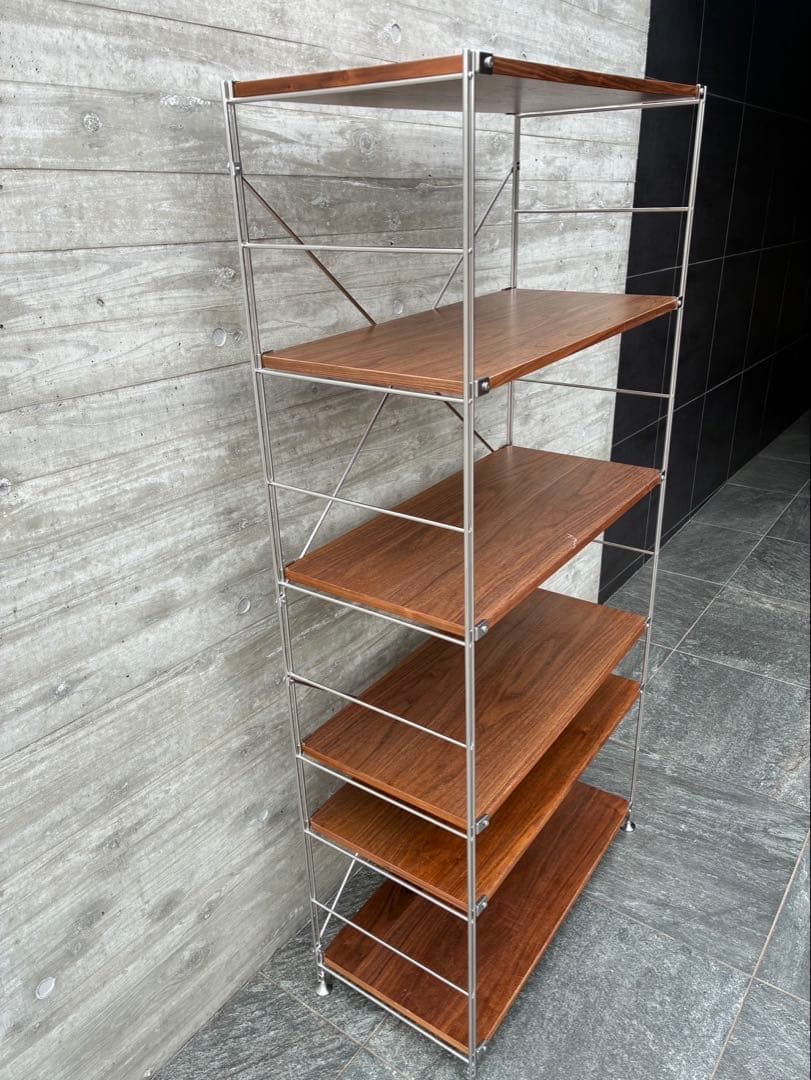 無印良品 ステンレスユニットシェルフ ウォールナット材棚セット ワイド大