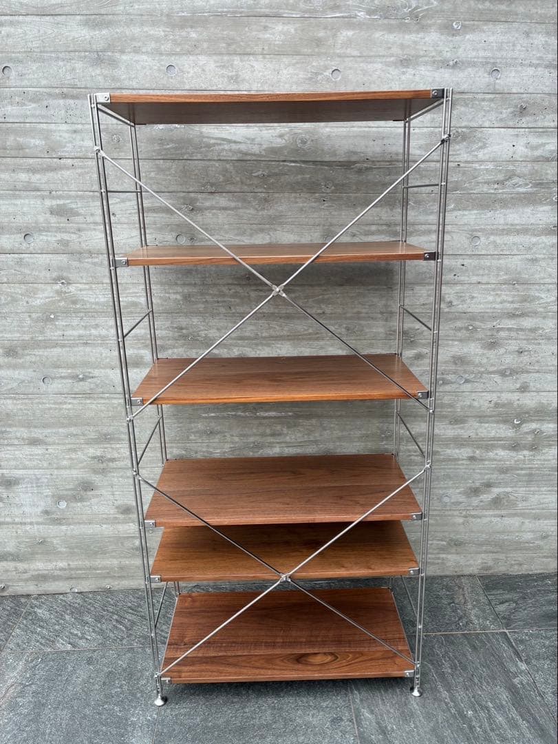 無印良品 ステンレスユニットシェルフ ウォールナット材棚セット ワイド大