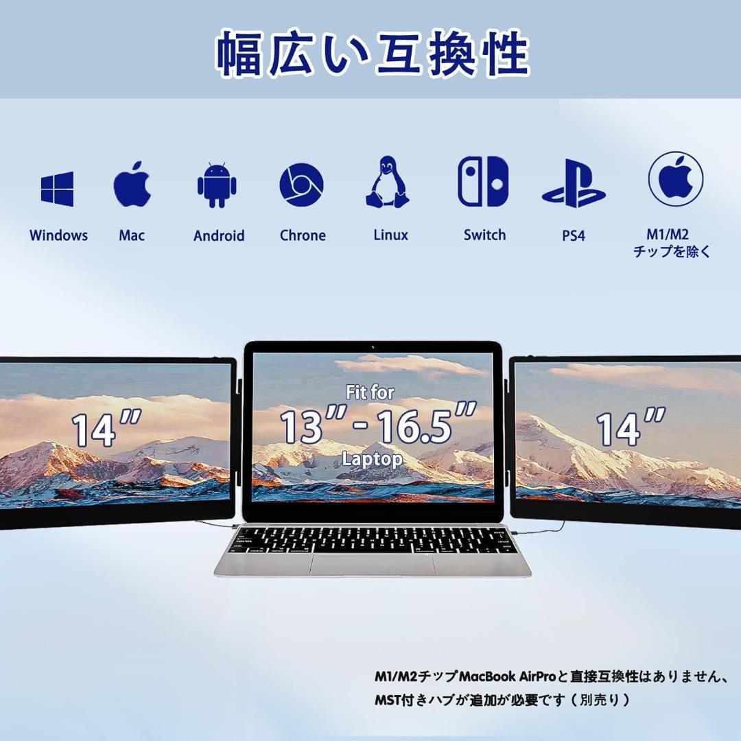 あ*ら様 T883u 2画面マルチ モバイルモニター 14インチ ノートPCドッ
