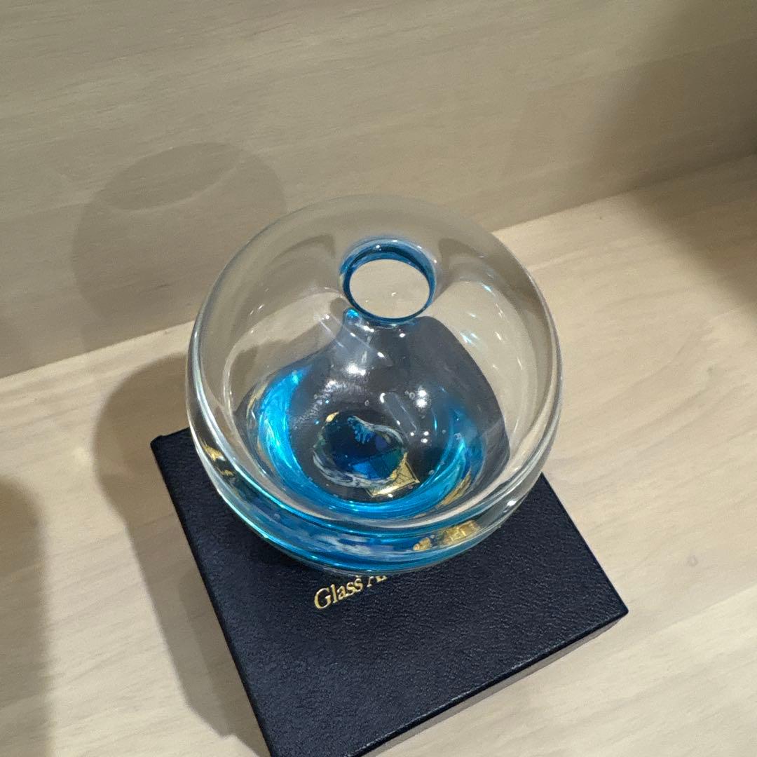 未使用品！ ☆グラスアート☆ 黒木国昭 作 一輪挿し