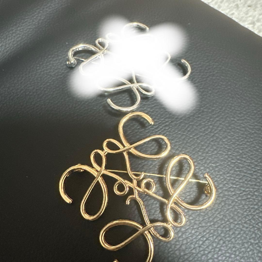 ゴールド シルバー ブローチ 2点セット