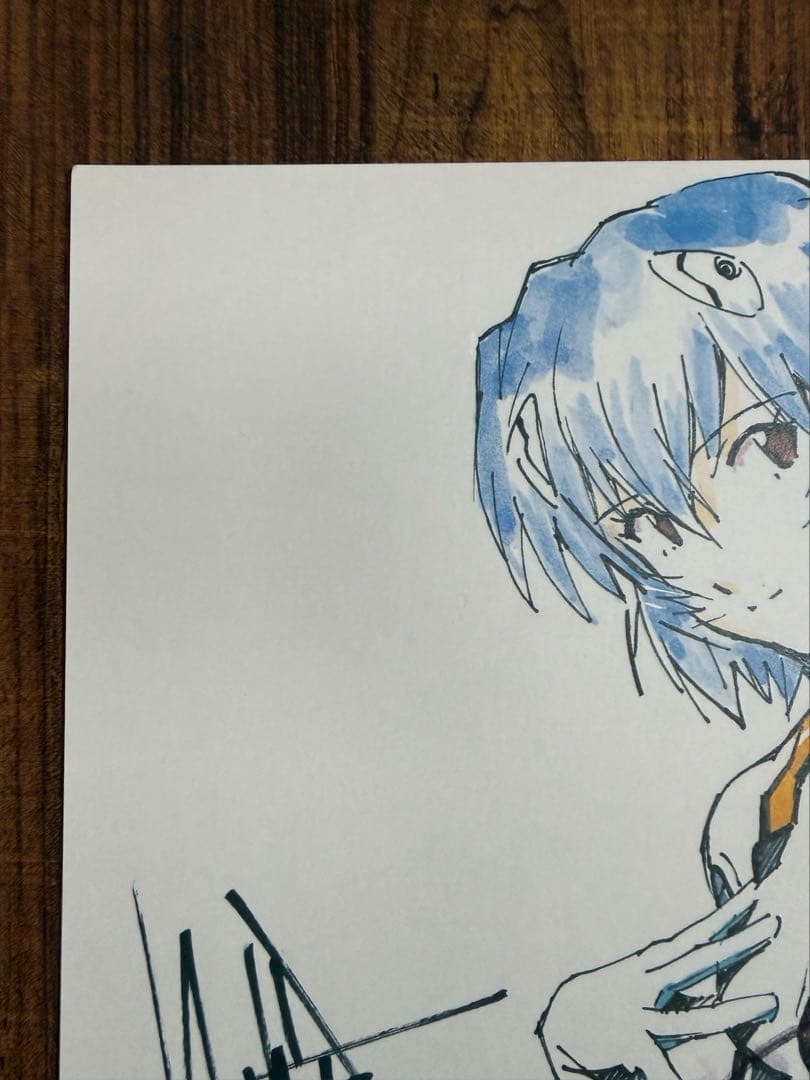 [美品]綾波レイ　新世紀エヴァンゲリオン　林原めぐみ直筆サイン入り色紙