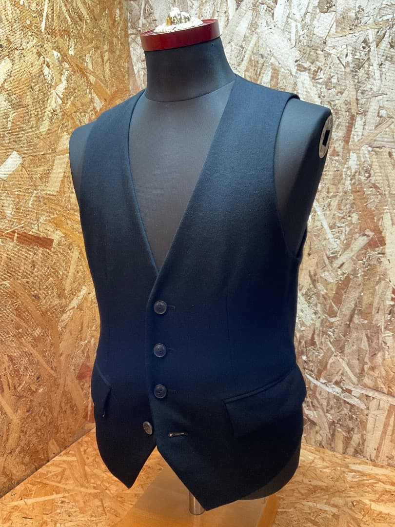 ナンバーナイン 日本製 裏地音符柄 ウールベスト ジレ size M