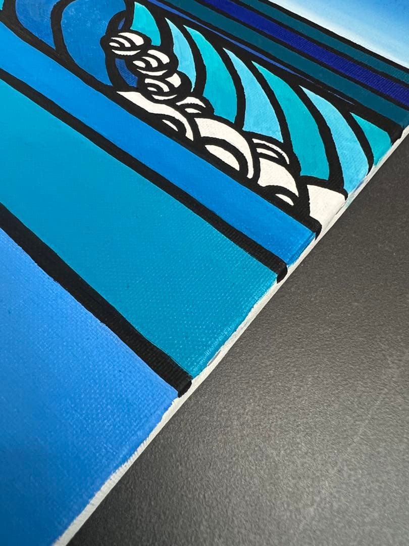 Wave/KURO F8 油絵　原画　風景画