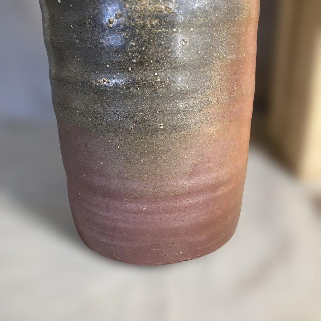 【武用真】備前焼の伝統　重要無形文化財　日本の名窯　武用真作　備前　細首大一輪入