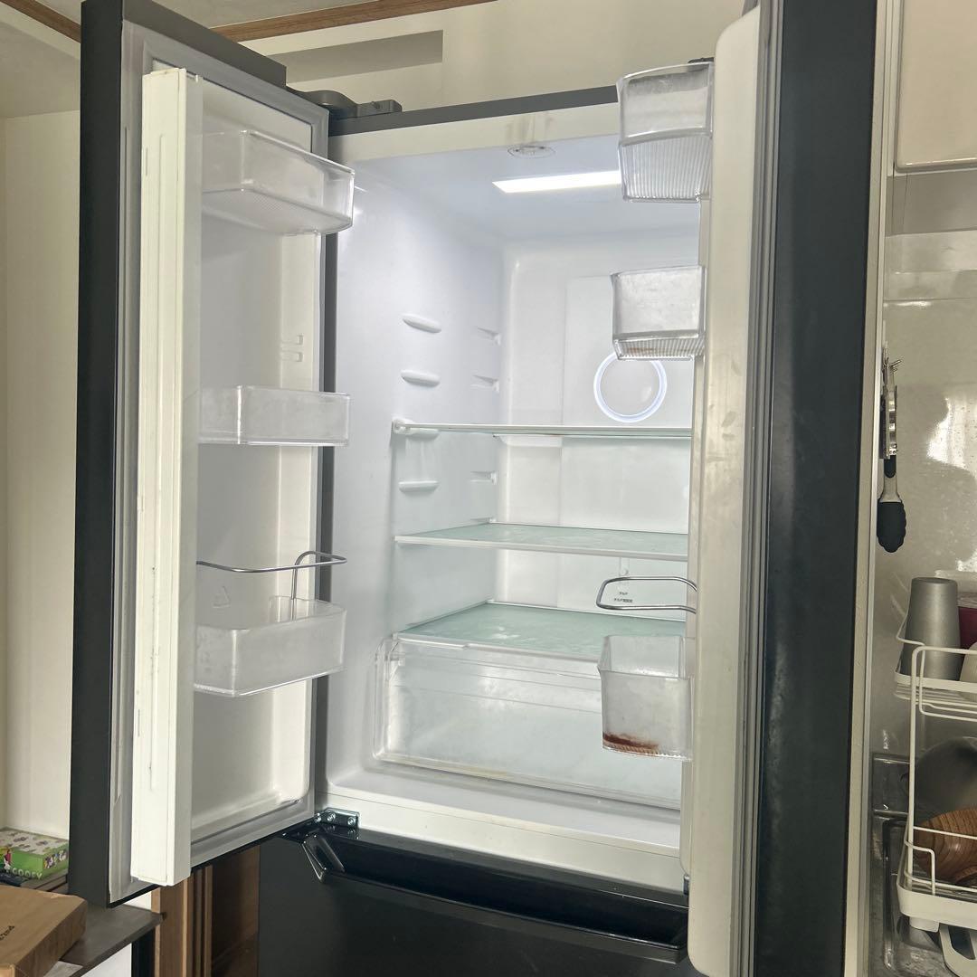 ブラック フレンチドア冷蔵庫　IRIS OHYAMA