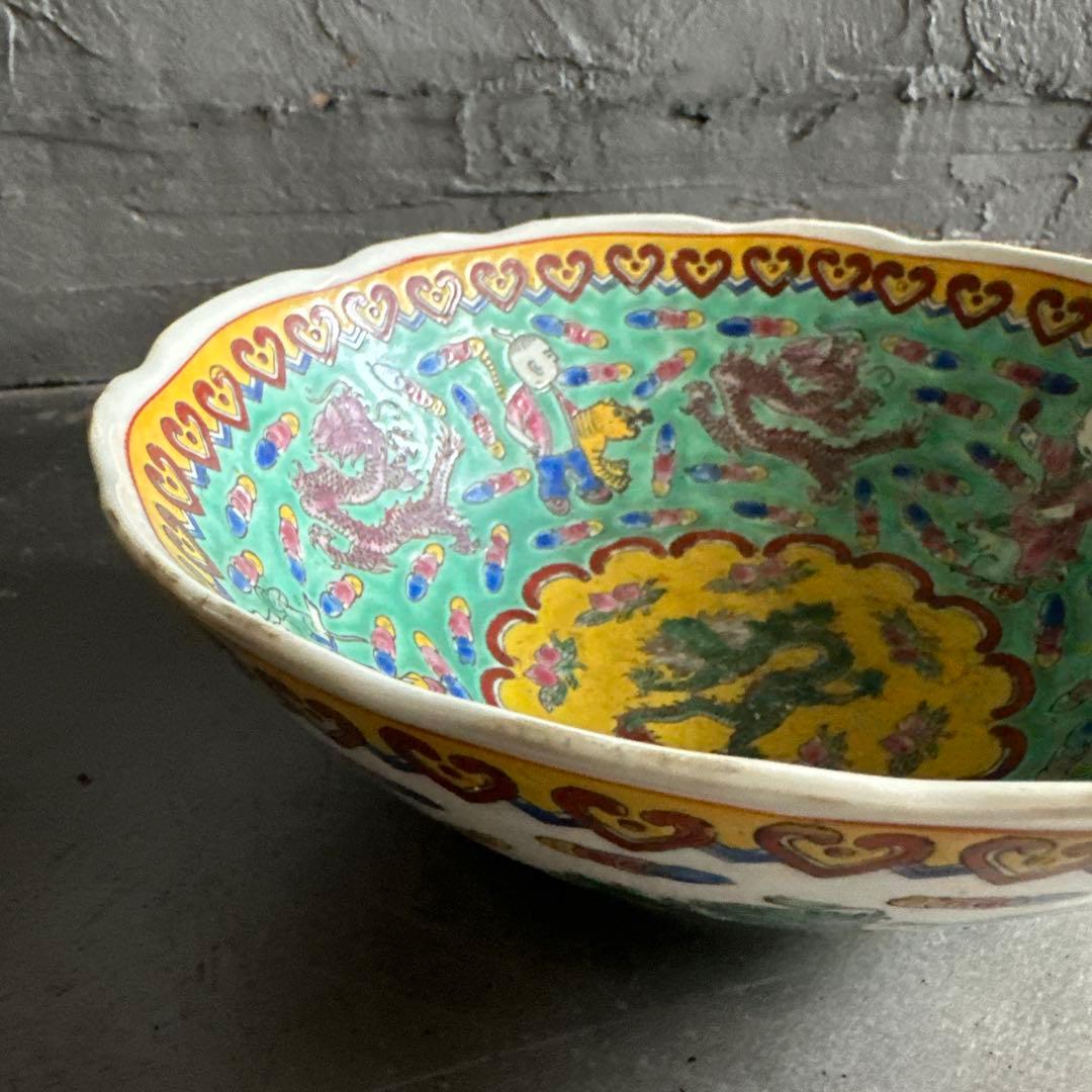 お値下げ❣️中国の古い器　動物いっぱい！可愛い　ドラゴン　ヴィンテージ