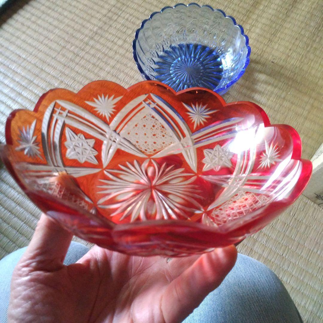 ガラス細工、さらに、器、カットガラス、切子グラス、菓子沙羅、食器