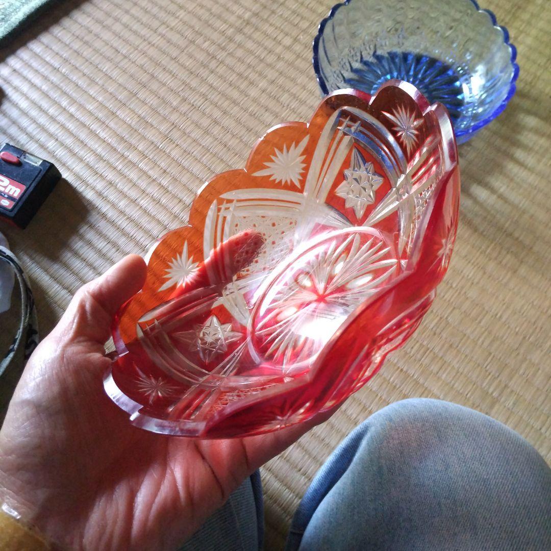 ガラス細工、さらに、器、カットガラス、切子グラス、菓子沙羅、食器