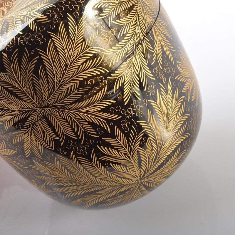 茶道具　漆塗　博堂造　金蒔絵　志のぶ文　棗　共布共箱　V　R6296