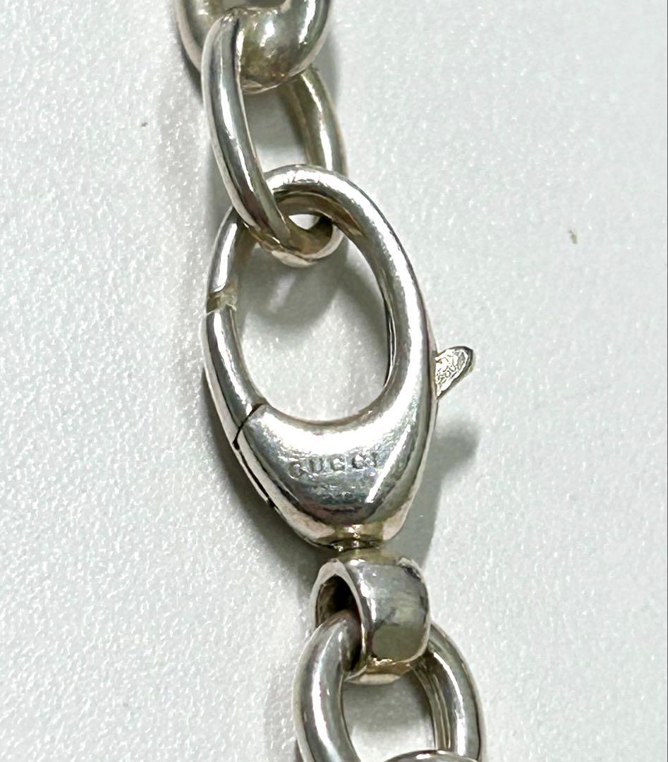 GUCCI シルバー ロゴチャーム ブレスレット SV925 スターリング