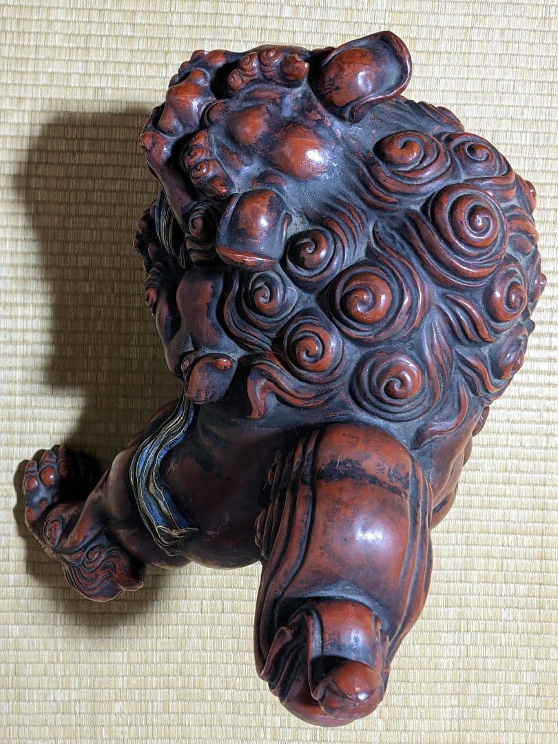 ♦絶品 九谷焼 オブジェ 須栄義造 獅子 狛犬 魔除 厄除 縁起物 置物 骨董品