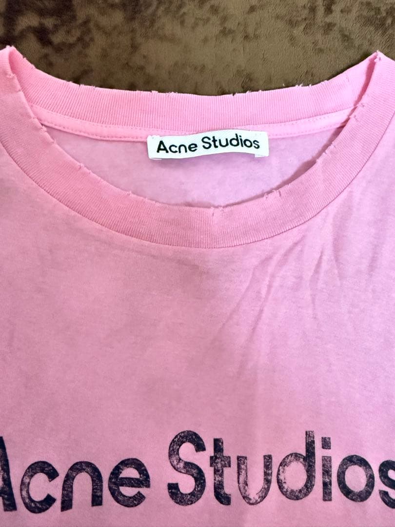 Acne Studios ロングTシャツ ピンク ダメージ加工 1996 L