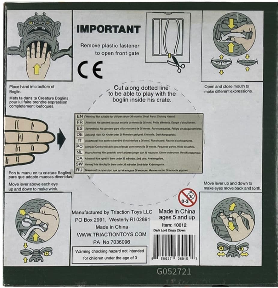 暗闇で光る❕ ボグリンズ/ ダークロード: クレイジー・クラウン ハンドパペット