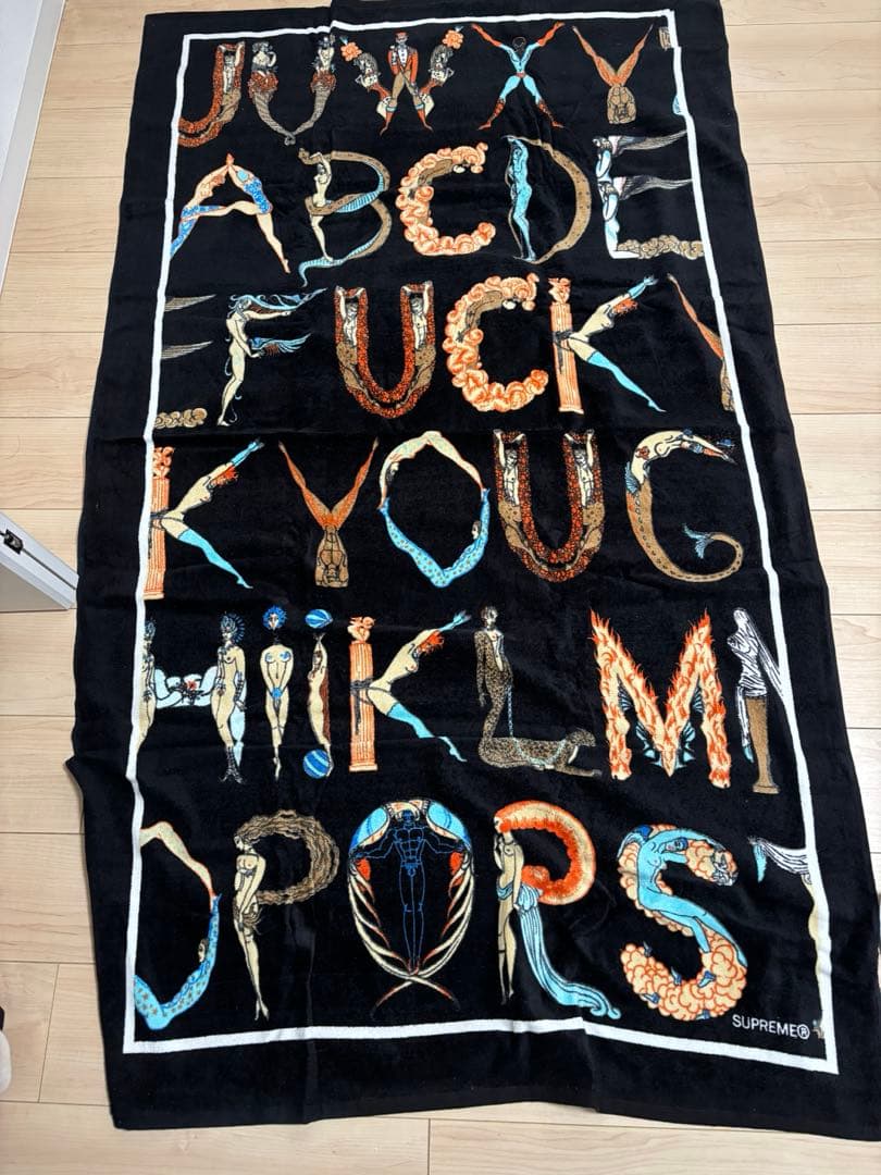 タオル supreme 18ss alphabet beach towel