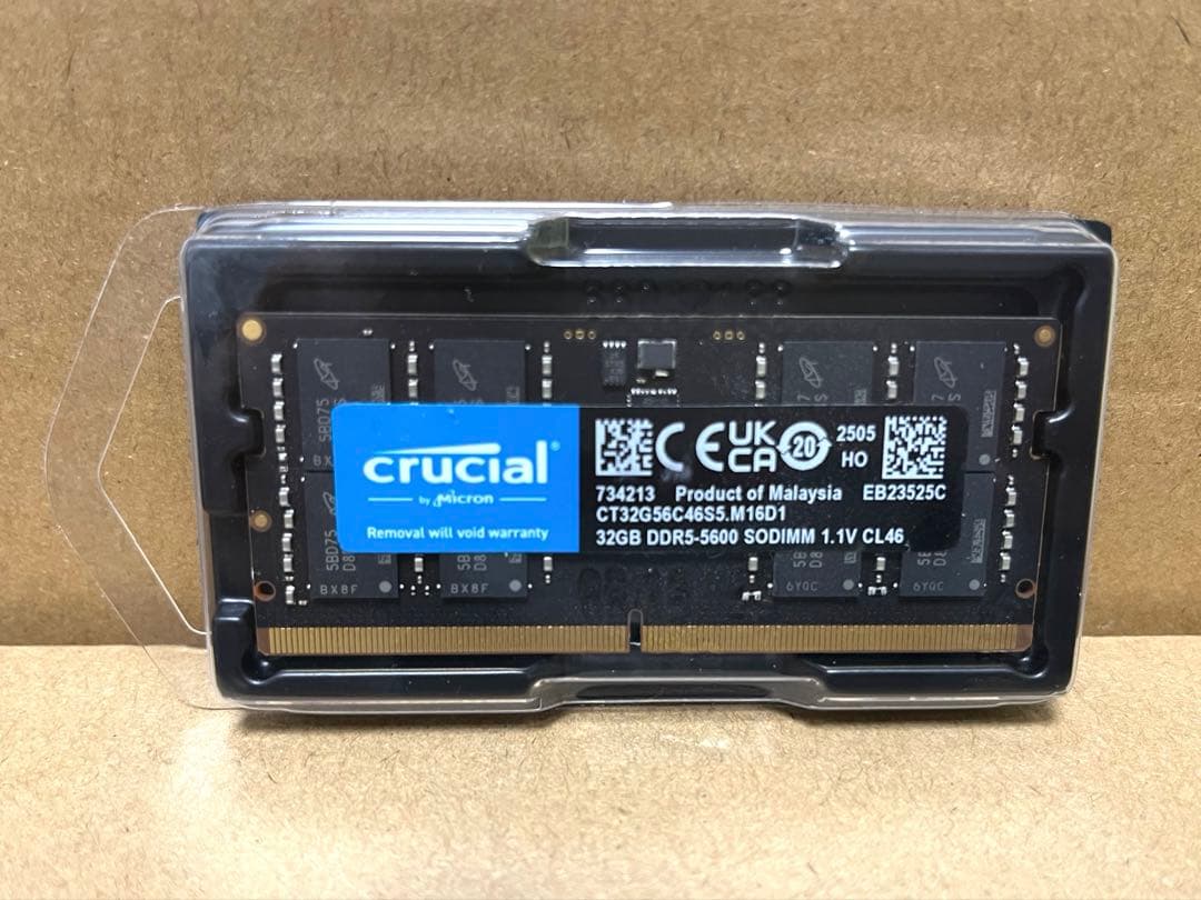 メモリー crucial 32GB DDR5-5600 SODIMM