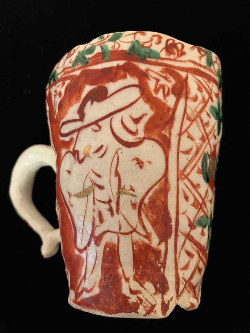 新品未使用　赤絵作品　 黒岩卓実マグカップ