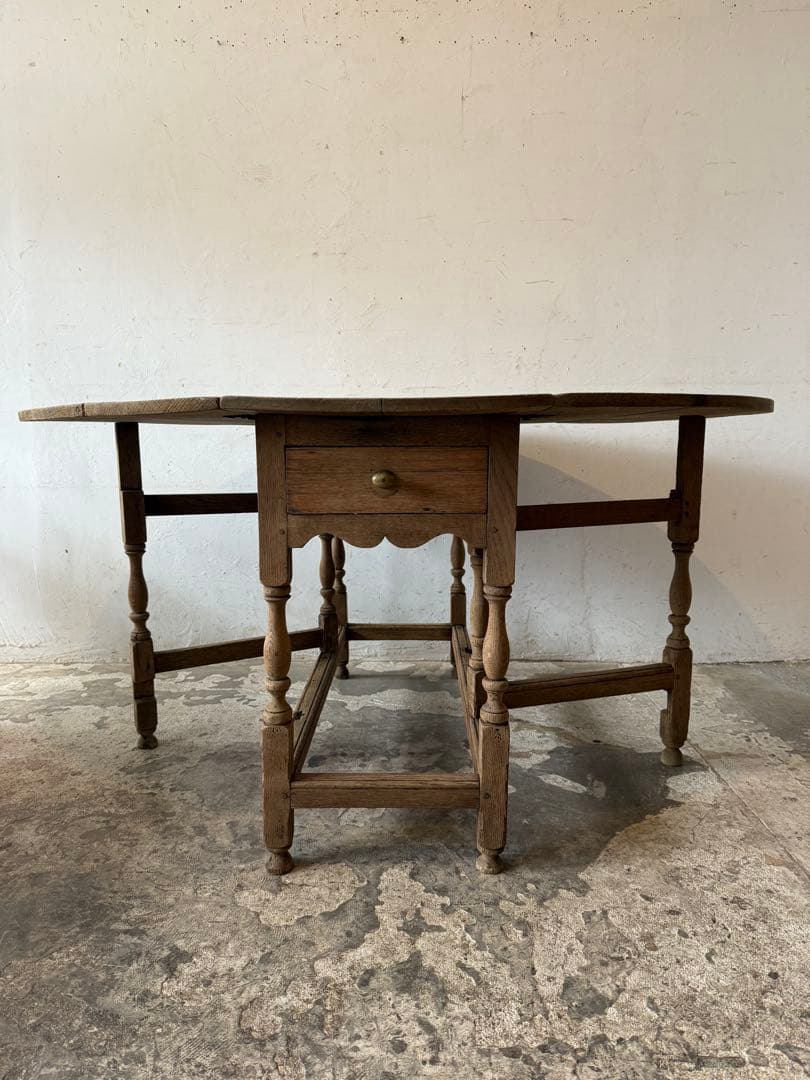 年末・年始SALE ドロワーゲートレッグテーブル ドロップリーフテーブル