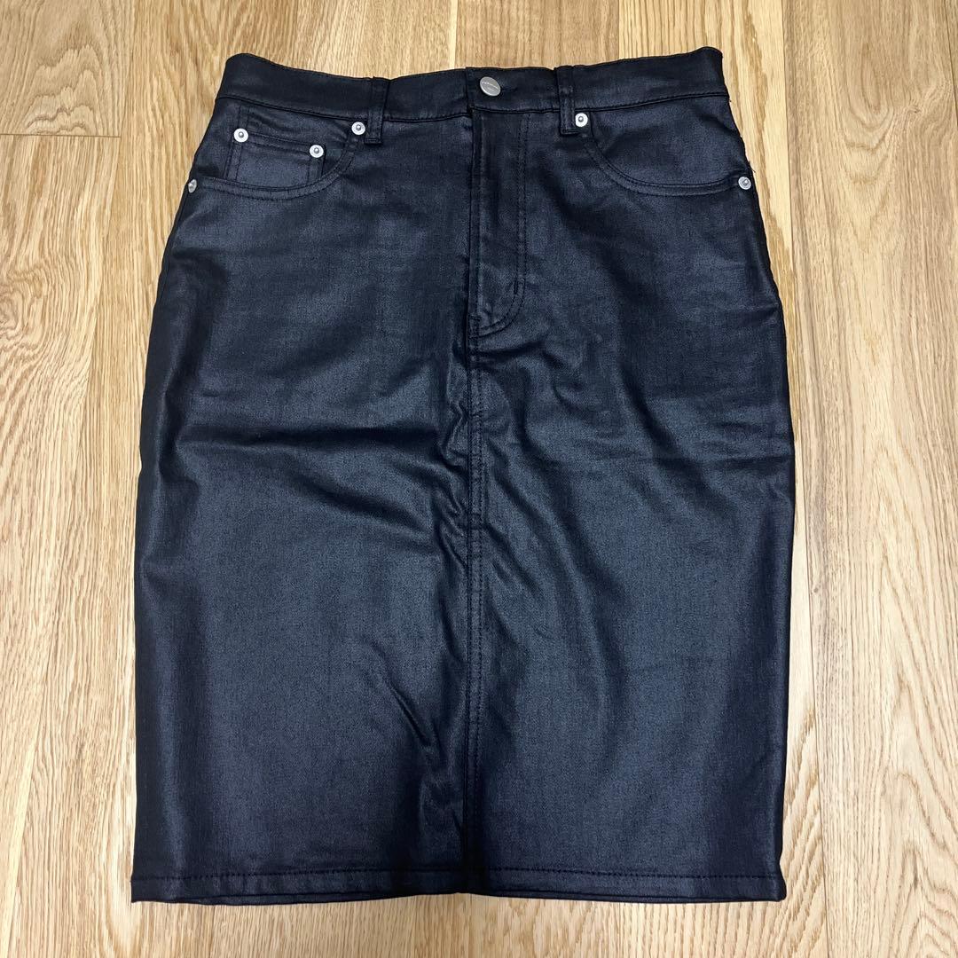 ok.soon×piccadilly コーティングデニムミディスカート